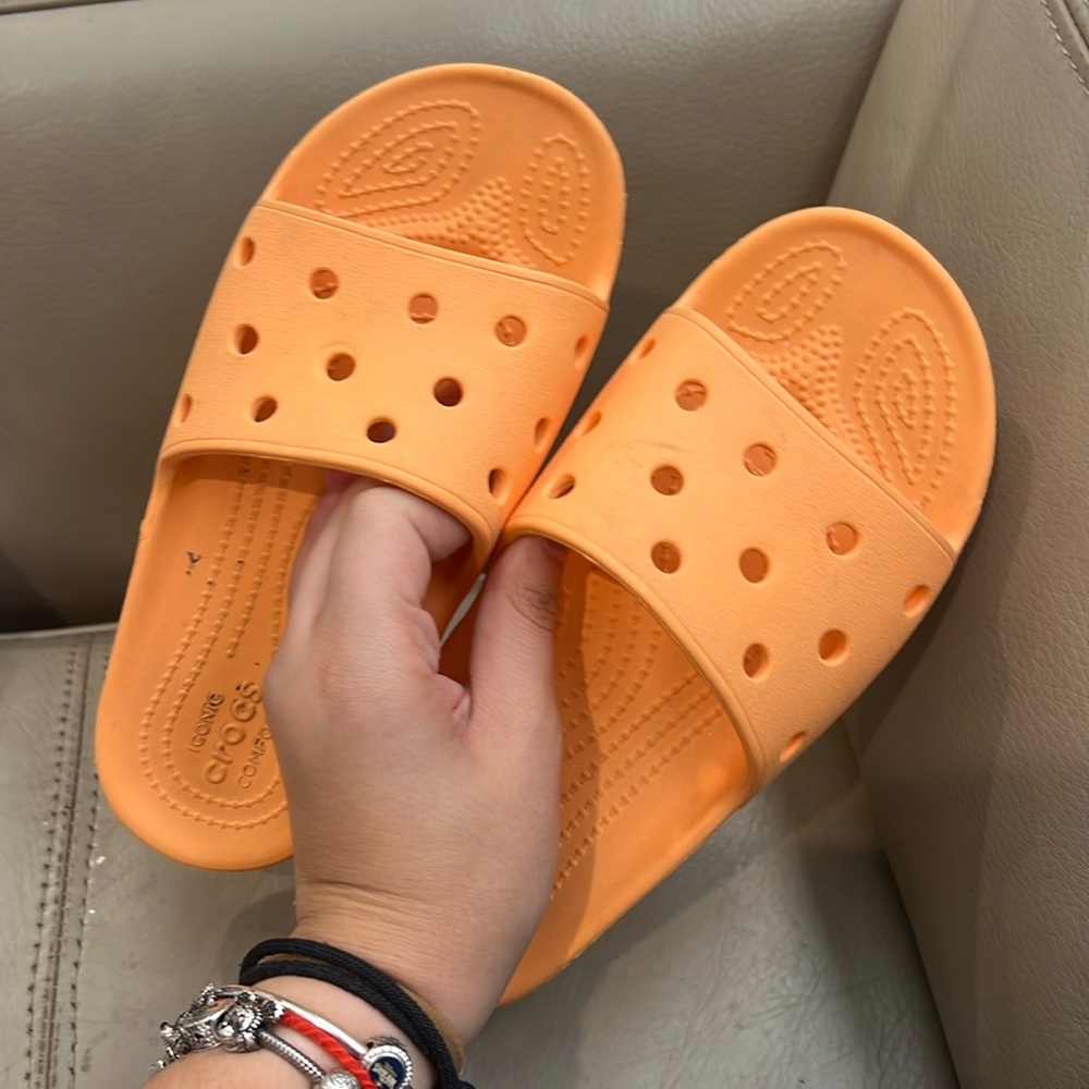 orange croc slides